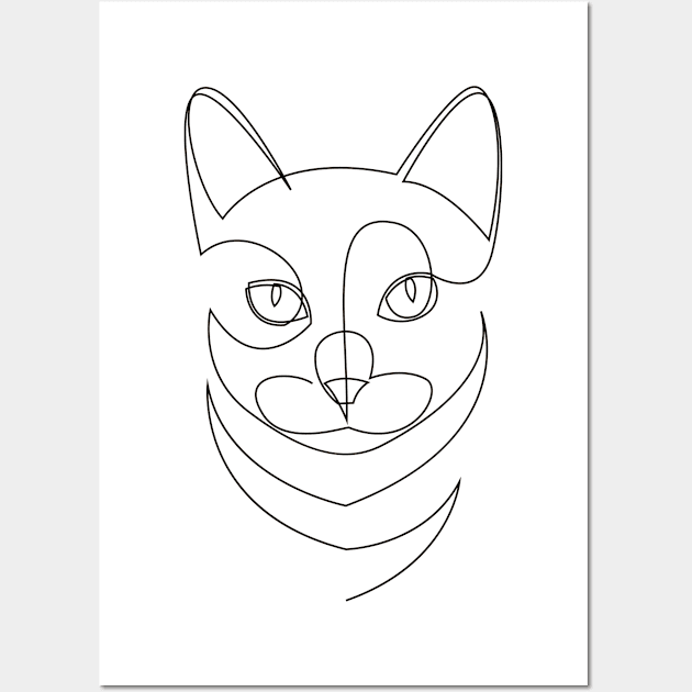 One line cat Wall Art by addillum